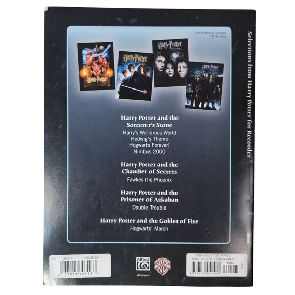 2/$15 Alfred Selections From Harry Potter Recorder Songbook Easy WB Corner Wear - Picture 7 of 13